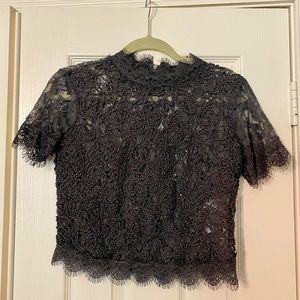 Zara Lace Crop Blouse NWOT